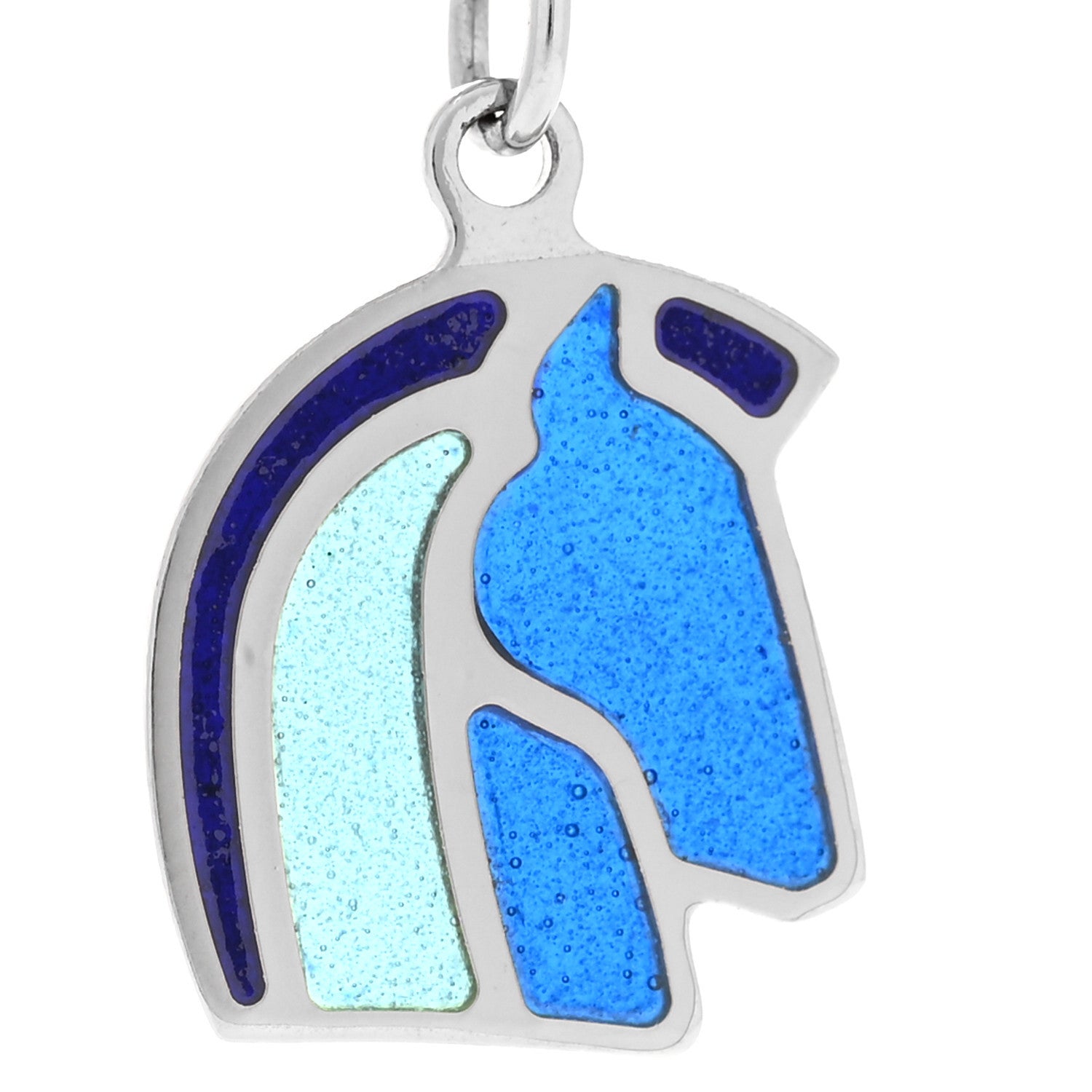 Hermes Palladium Enamel Helios Cheval Necklace Camaïeu De Bleu 4 of 8