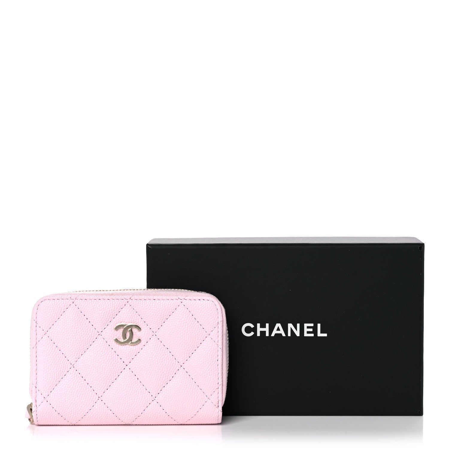 Chanel Caviar Quilted Zip Coin Purse Light Pink 11 of 11