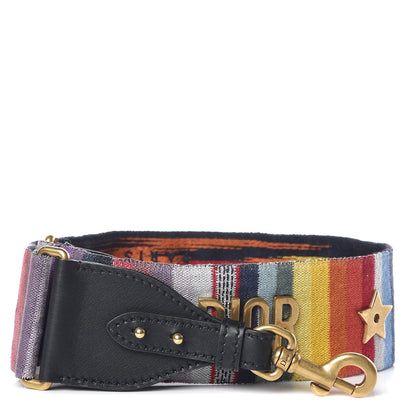 Christian Dior Canvas Embroidered Studded Rainbow J’Adior Shoulder Strap 1 of 4