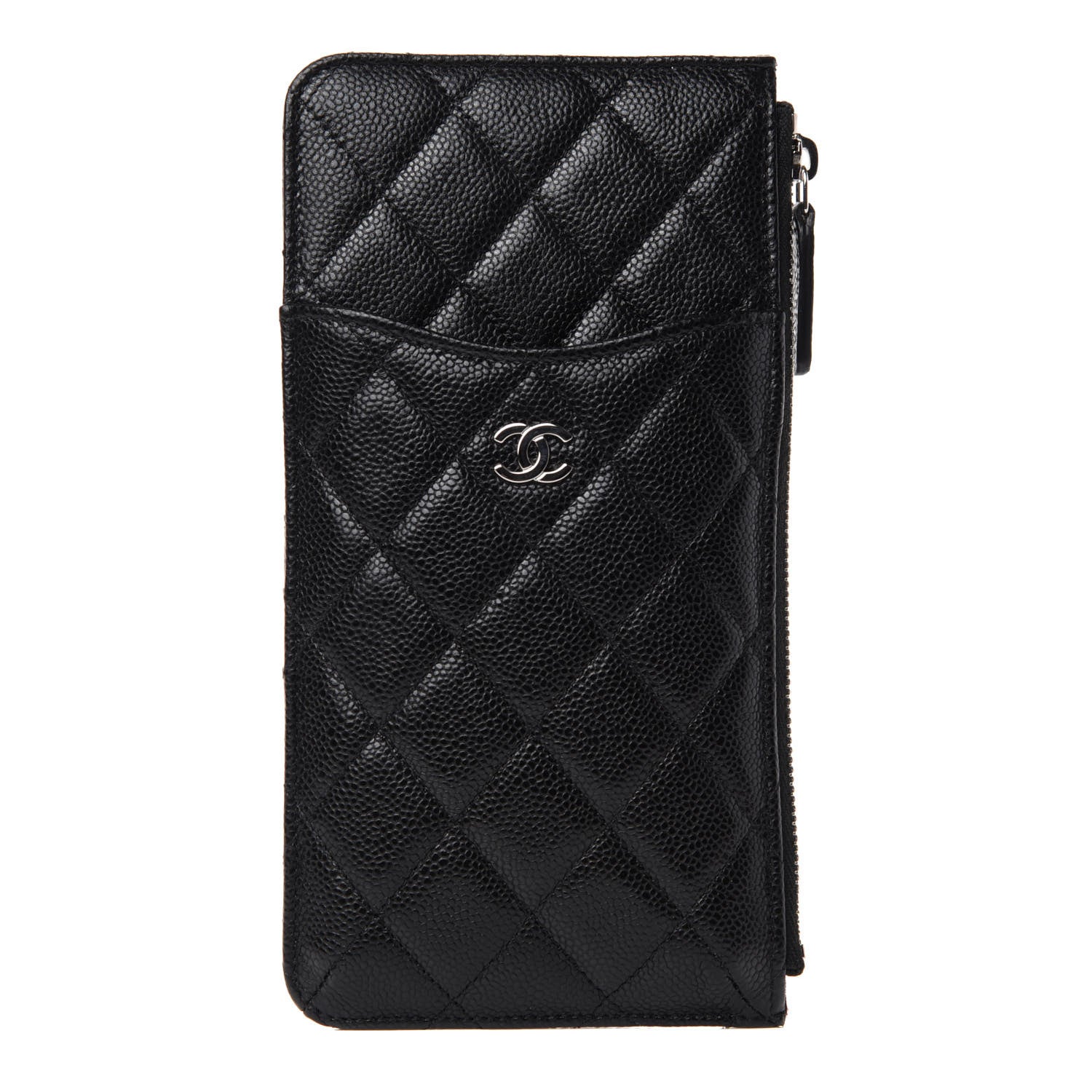 Chanel Caviar Quilted Classic Flat Wallet Pouch Black 1 of 8