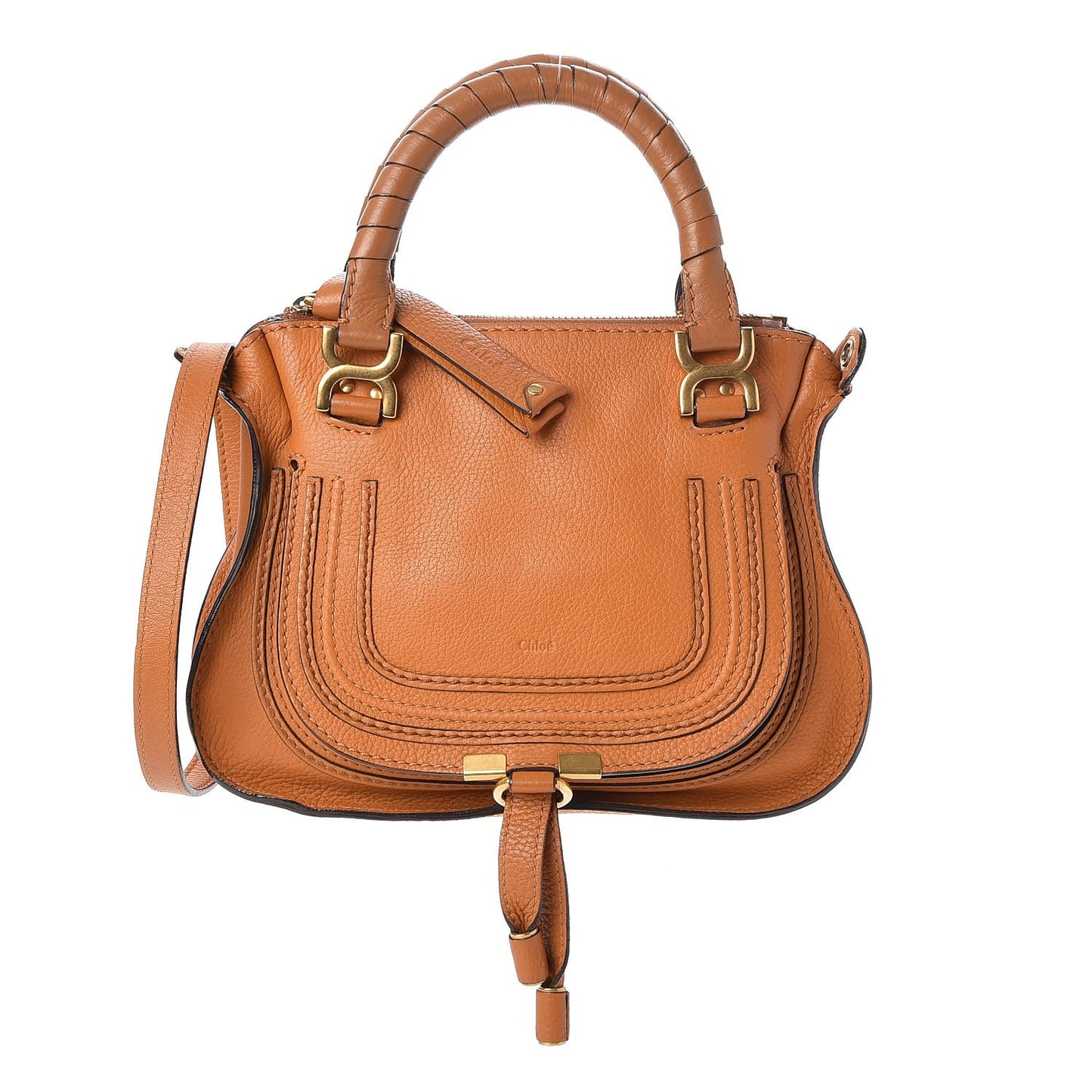 Calfskin Mini Marcie Satchel Caramel