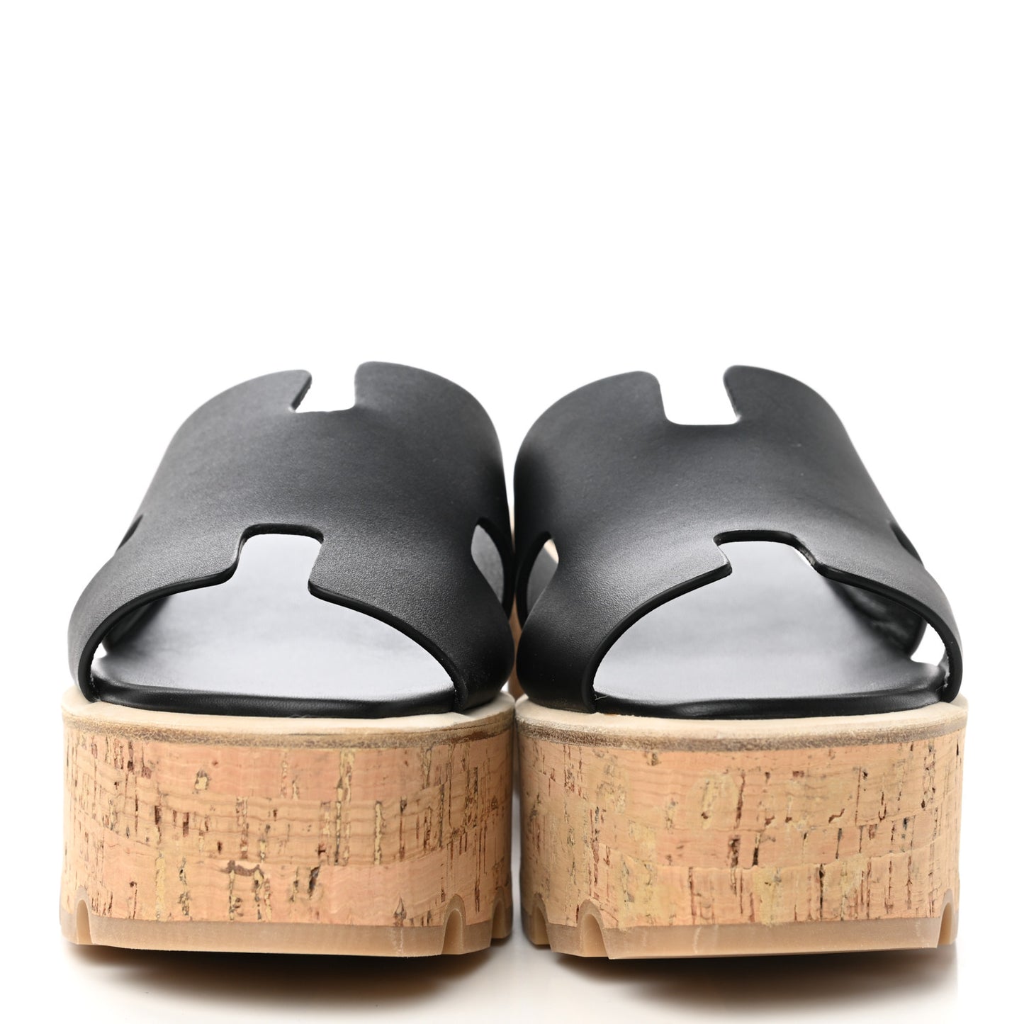 Calfskin Cork Eze 30 Sandals 36 Black