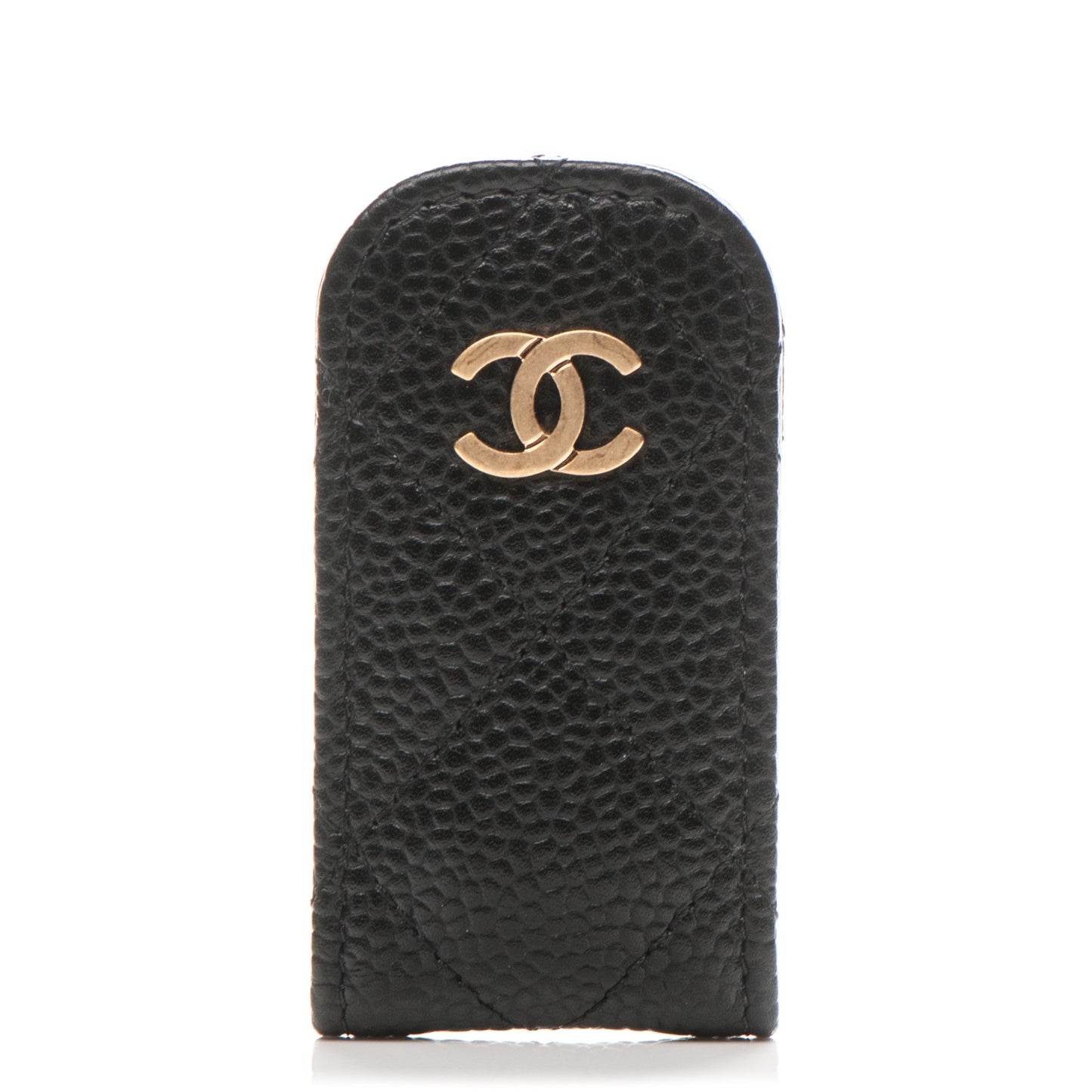 Caviar Quilted Money Clip Black