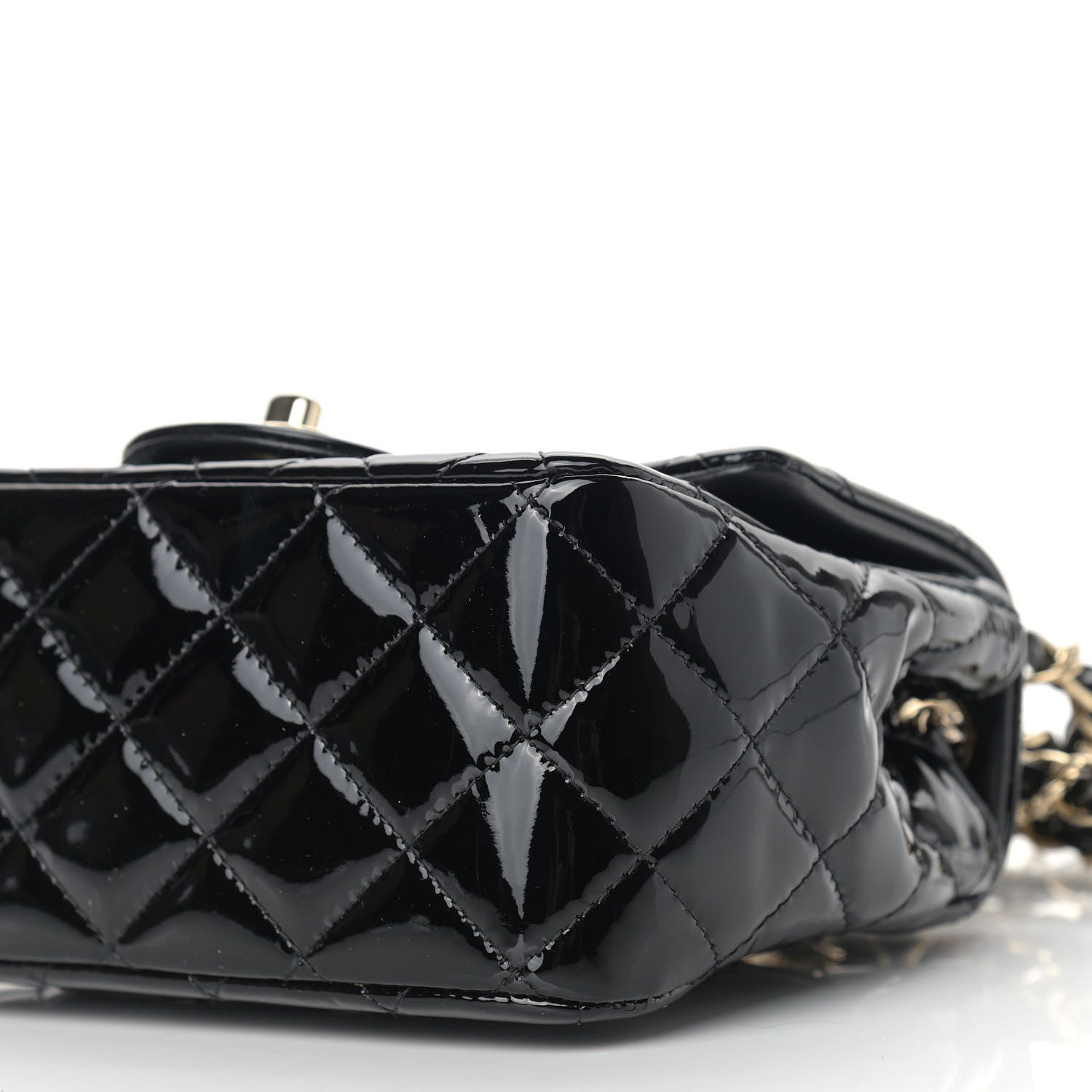 Chanel Patent Calfskin Quilted Mini Square Flap Black 9 of 9