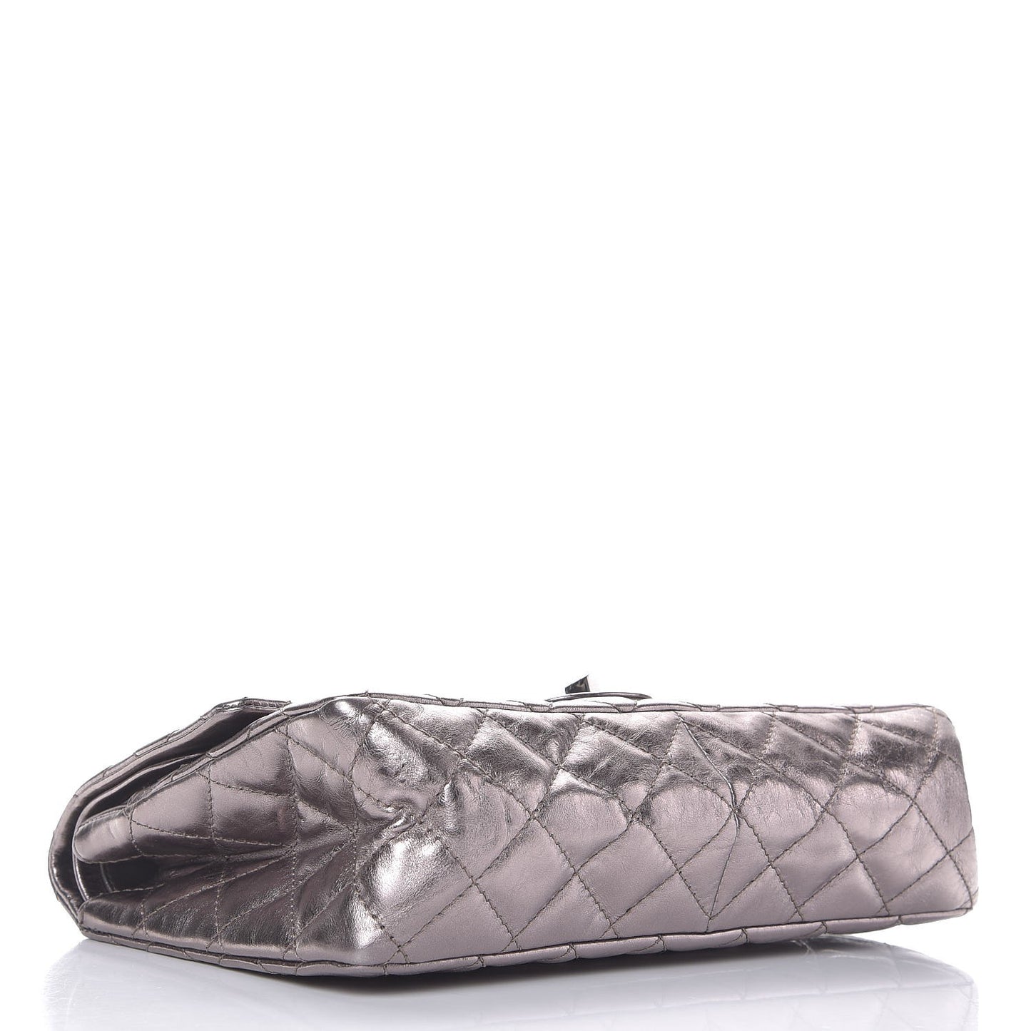 Metallic Aged Calfskin Quilted 2.55 Reissue 226 Flap Dark Silver