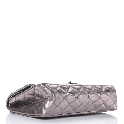 Chanel Metallic Aged Calfskin Quilted 2.55 Reissue 226 Flap Dark Silver 5 of 9