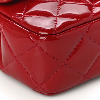 Chanel Patent Calfskin Quilted Extra Mini Rectangular Flap Red 9 of 11