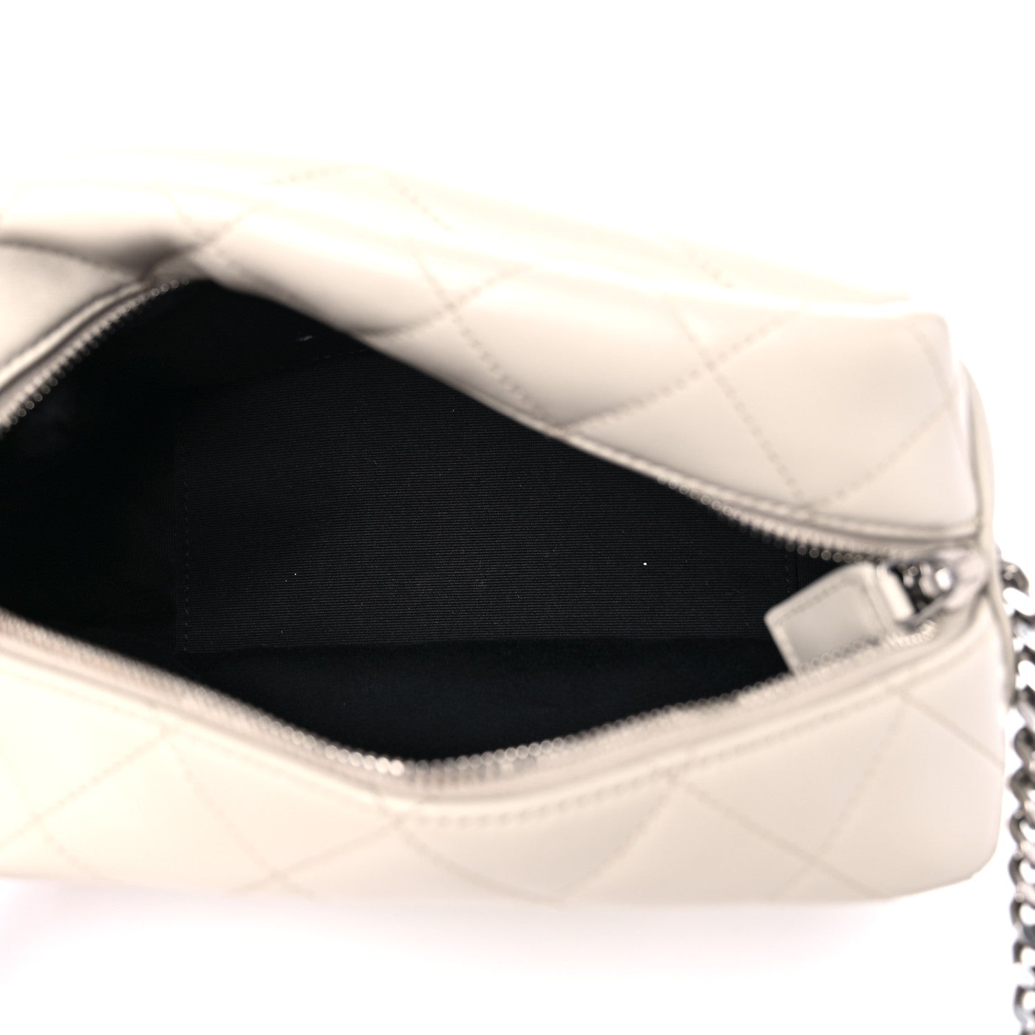 Saint Laurent Calfskin Y Quilted Monogram Small Loulou Bowling Bag Ivory 5 of 12