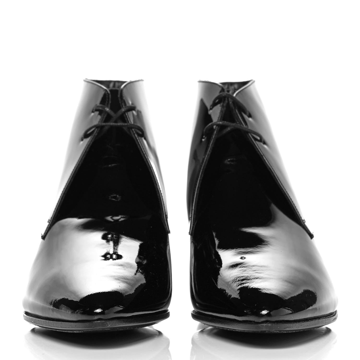 Saint Laurent Patent Calfskin Joan Ankle Boots 42 Black 2 of 6