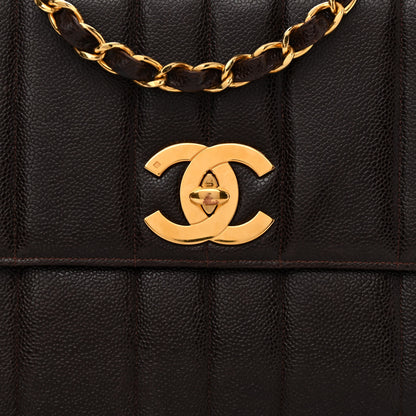 Chanel Caviar Vertical Quilted Jumbo Single Flap Brown 9 of 12
