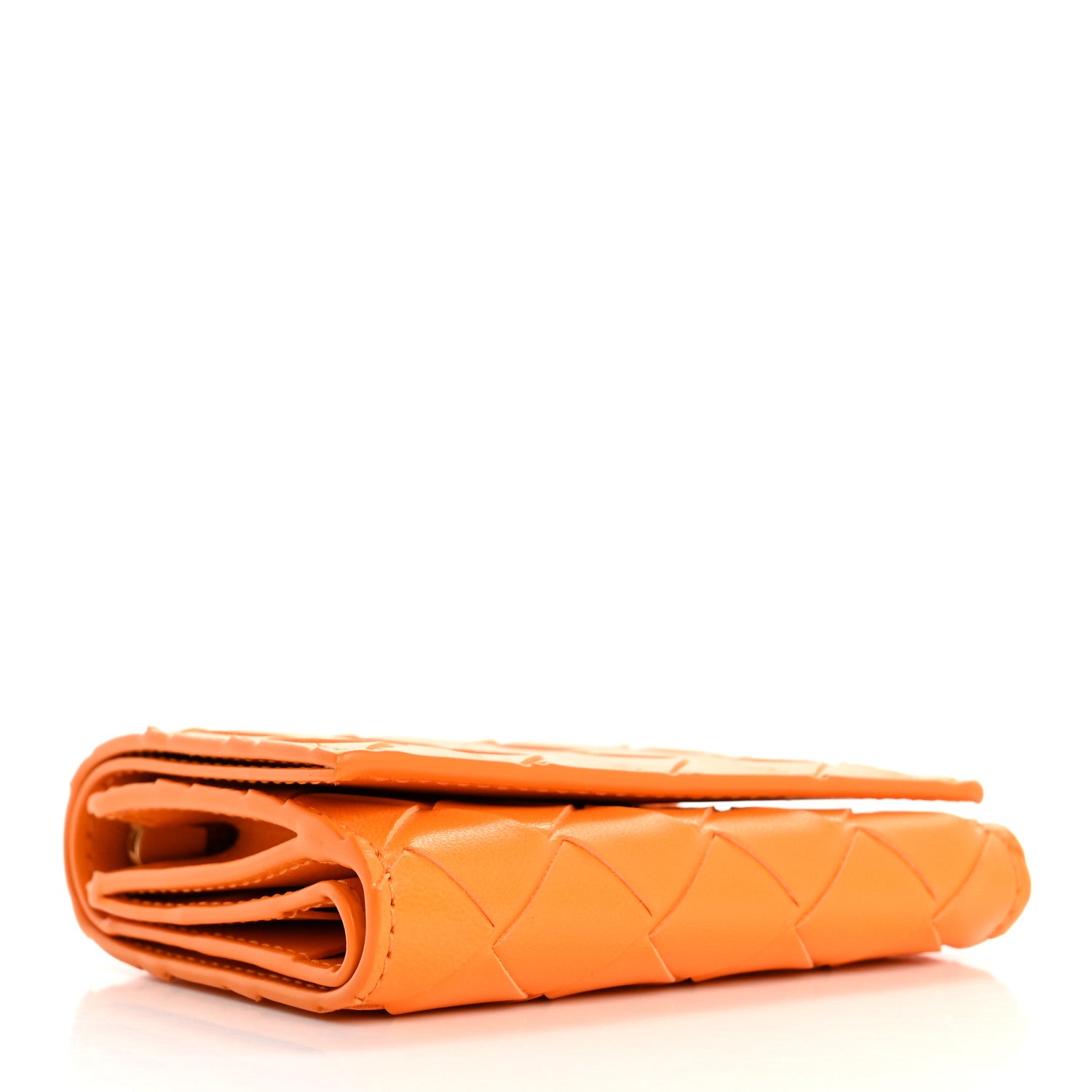 Bottega Veneta Nappa Intrecciato Trifold Wallet Tangerine Gold 4 of 9