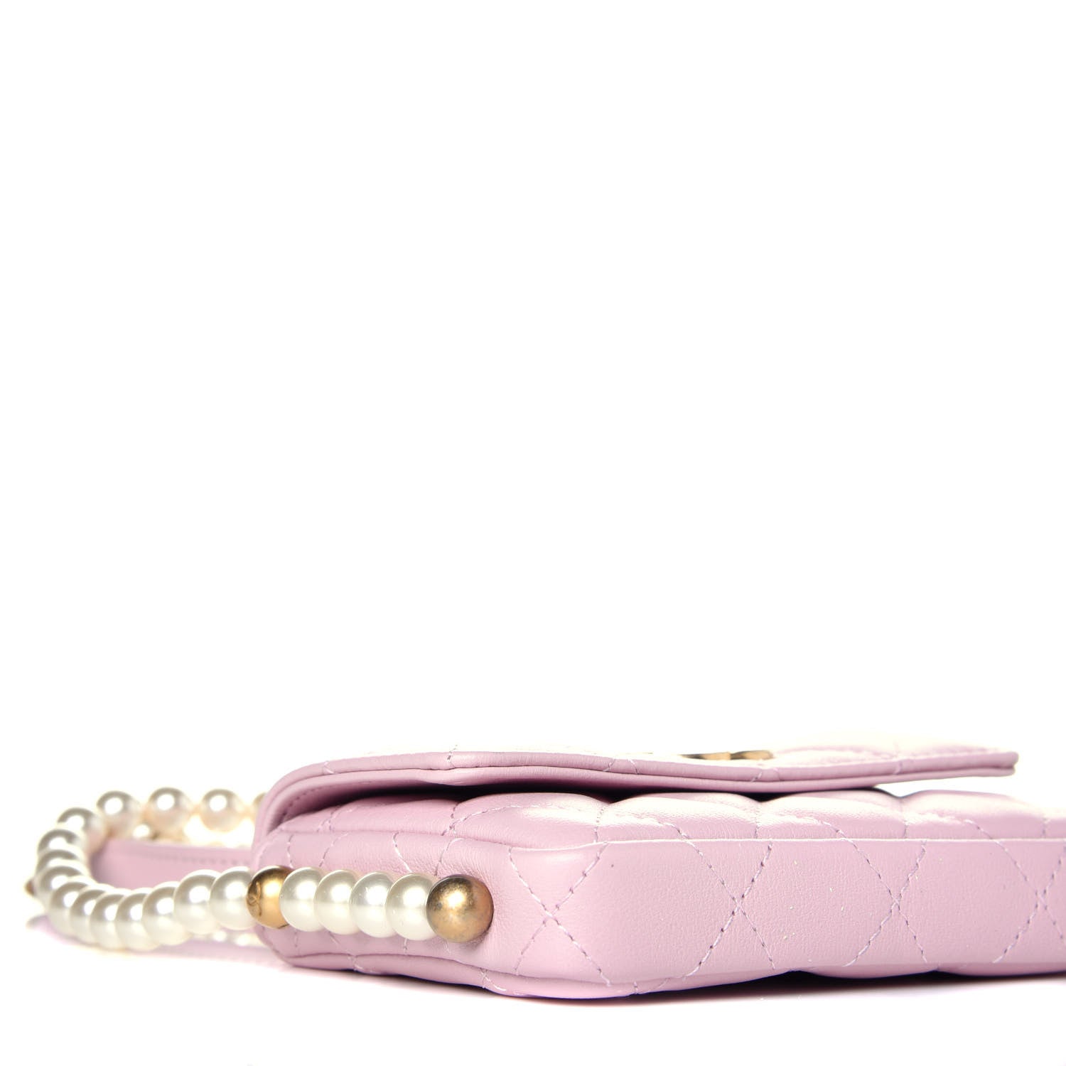 Chanel Calfskin Quilted About Pearls Card Holder Flap With Chain Light Pink 8 of 10