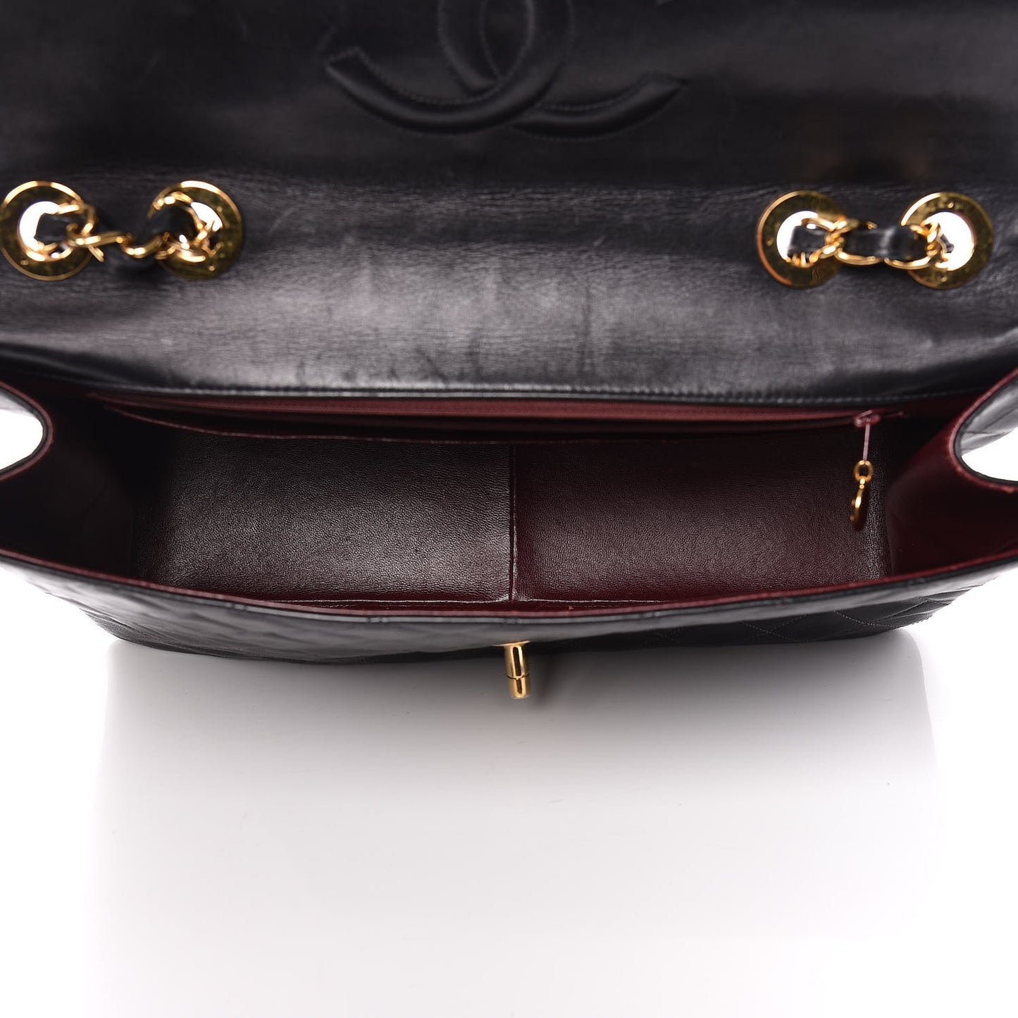 Lambskin Quilted XL Jumbo Single Flap Black