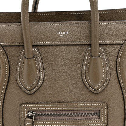 Celine Drummed Calfskin Nano Luggage Souris 9 of 11