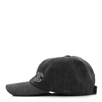 Chanel Cotton Sequin CC Cap Hat Black 4 of 8