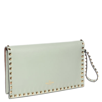 Valentino Garavani Nappa Rockstud Wristlet Clutch Water Green 3 of 7