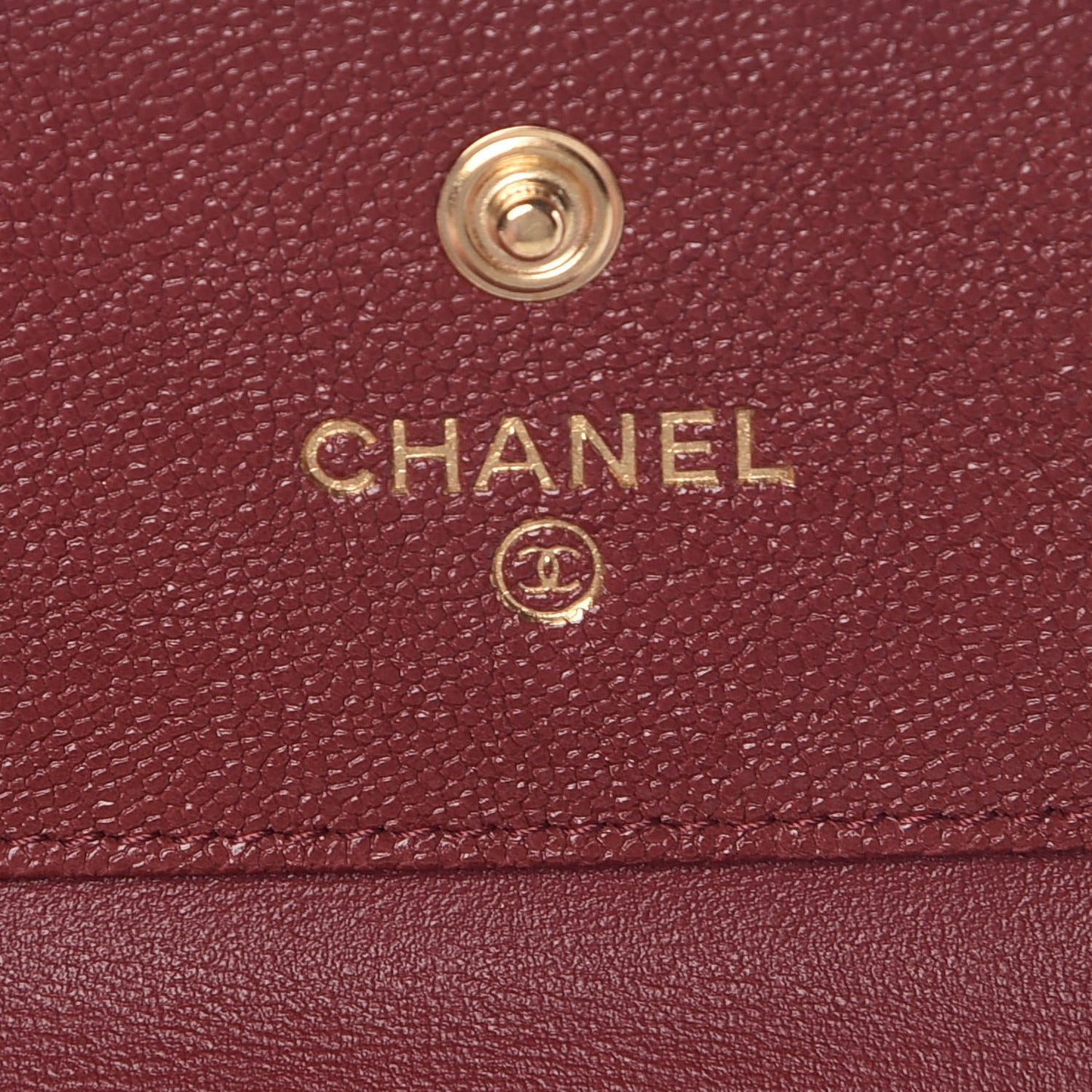Caviar Quilted Compact Boy Wallet Burgundy
