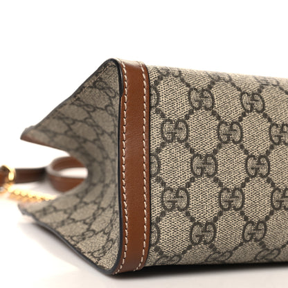 Gucci GG Supreme Monogram Calfskin Small Padlock Tote  Beige Ebony Tuscany 9 of 12