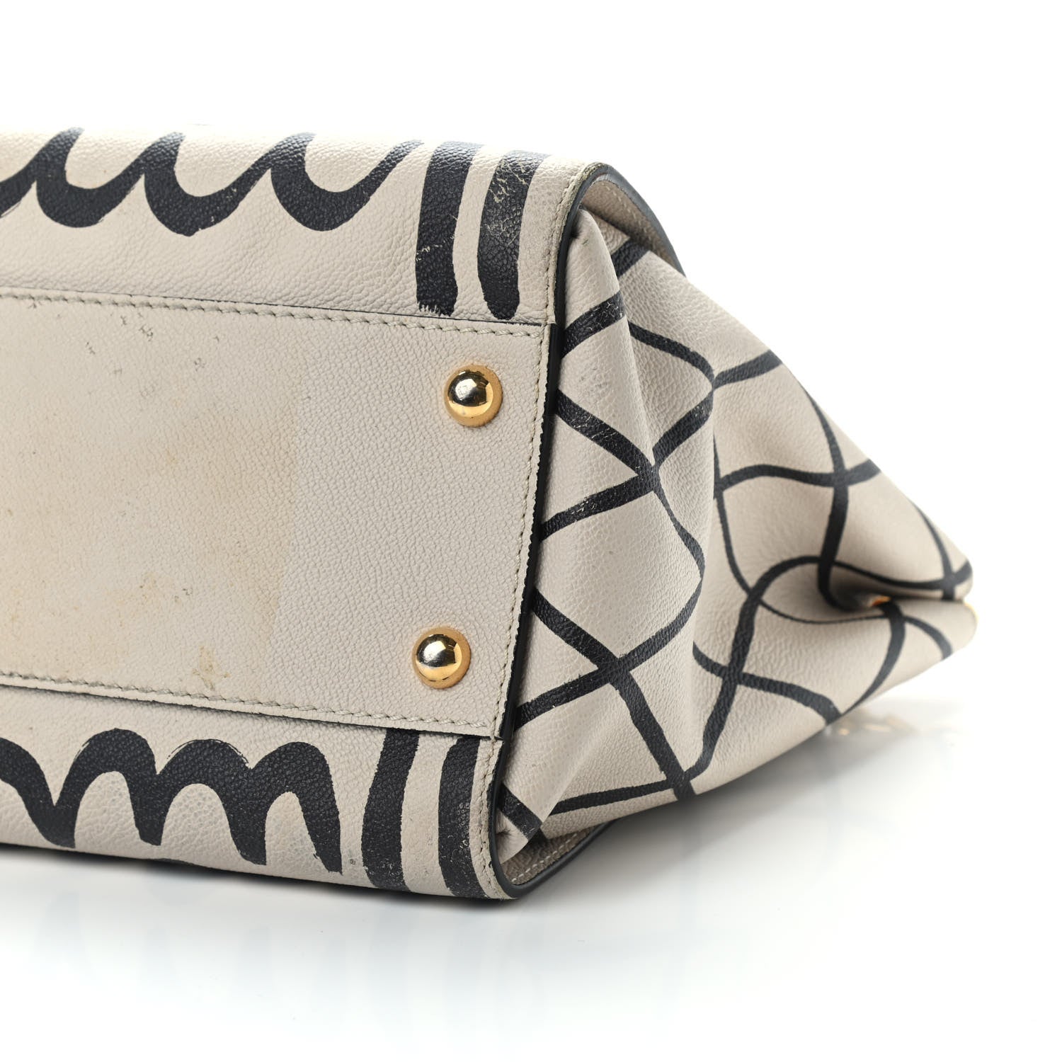Burberry Soft Grain Calfskin L'oeil Print Medium Buckle Tote Limestone 12 of 17