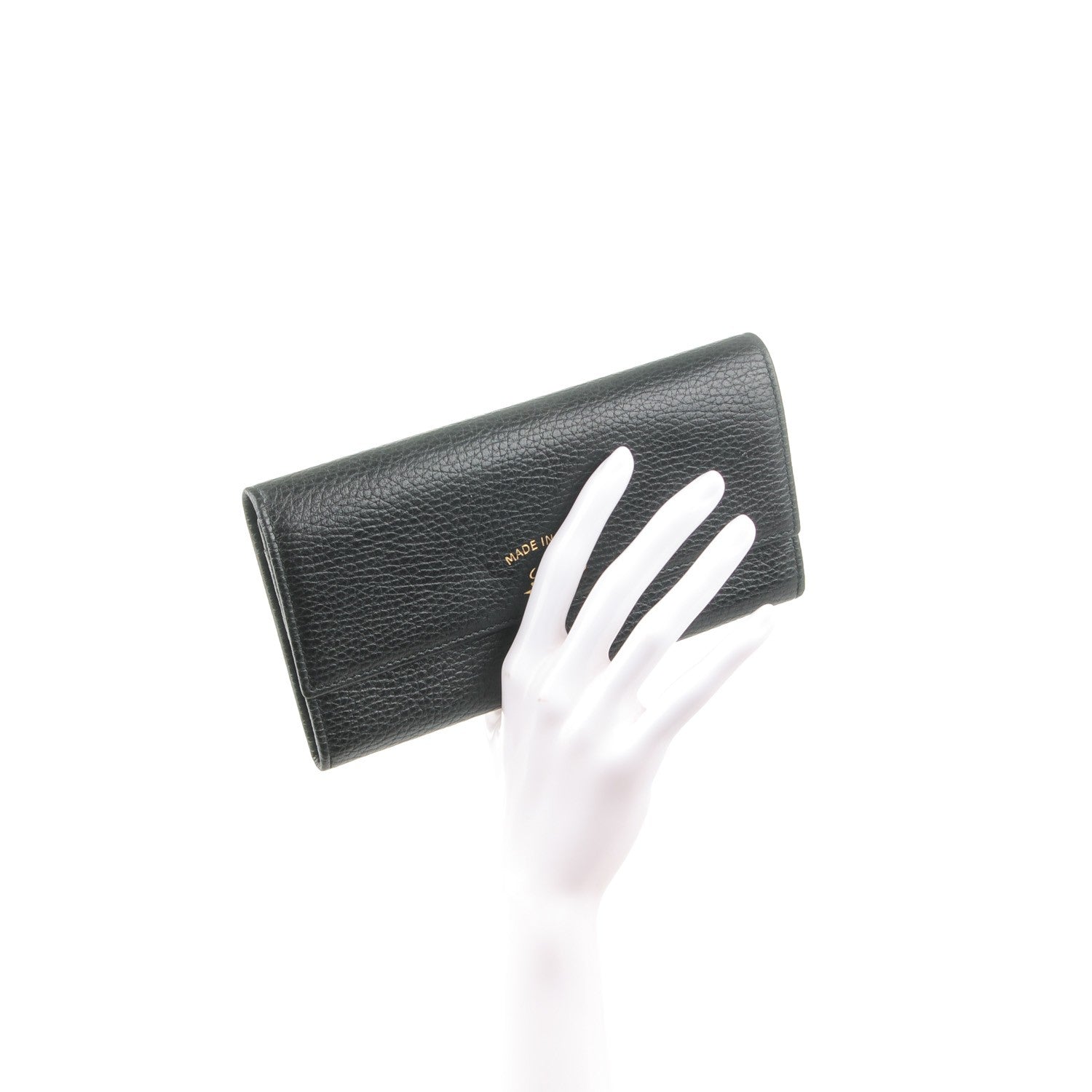 Gucci Dollar Calfskin Swing Continental Wallet Black 2 of 7
