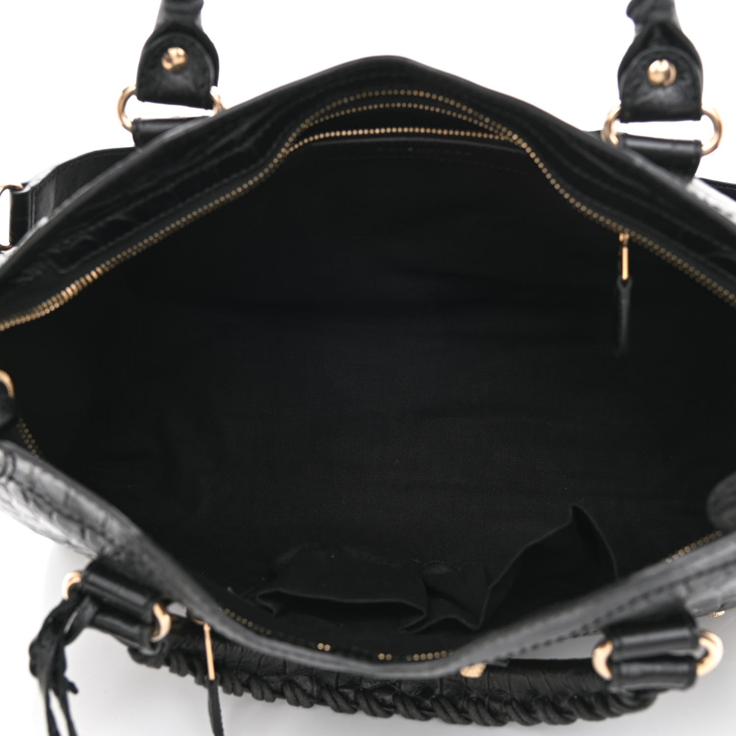 Balenciaga Calfskin Crocodile Embossed Giant 12 Gold Hardware City Black 6 of 9