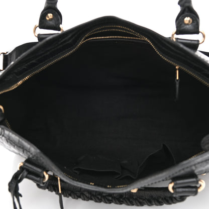 Balenciaga Calfskin Crocodile Embossed Giant 12 Gold Hardware City Black 6 of 9
