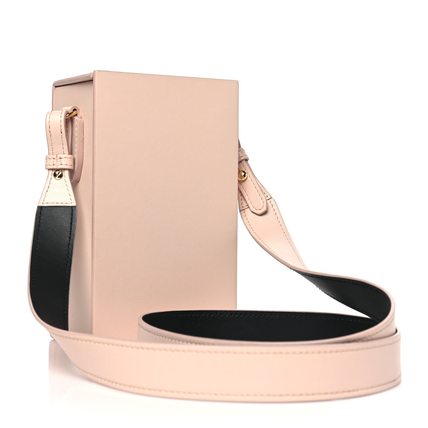Fendi Vitello Fluffy Logo Vertical Box Rosa Quarzo Black 3 of 9