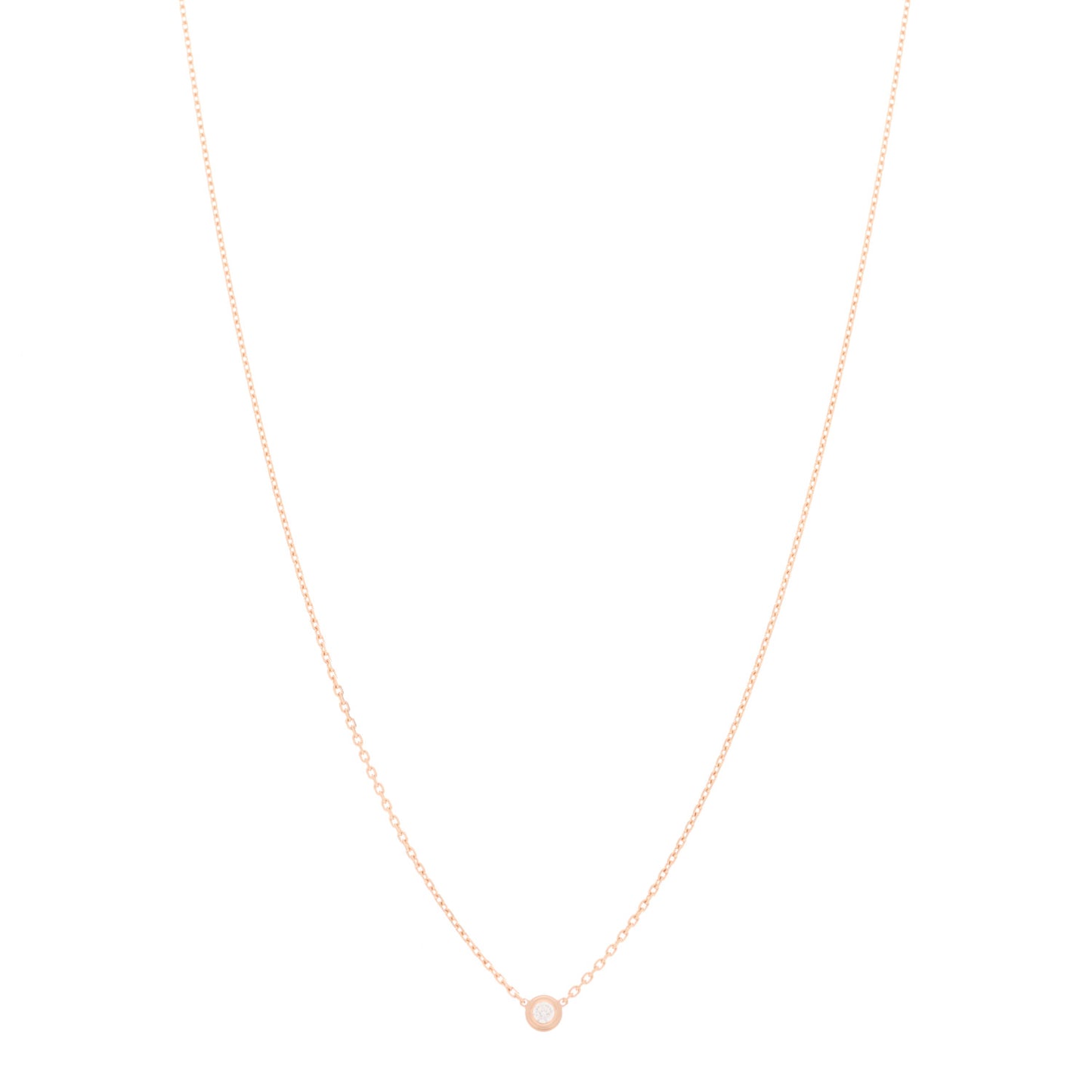 18K Pink Gold Diamond XS D'Amour Pendant Necklace