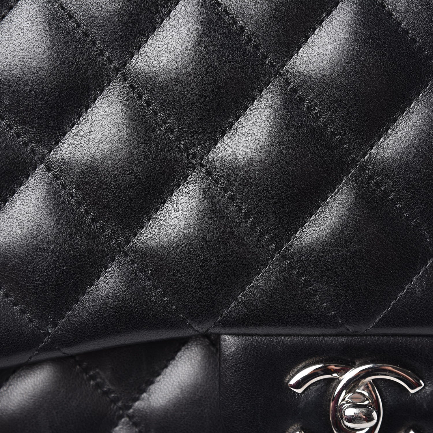 Chanel Lambskin Quilted Jumbo Double Flap Black 13 of 16