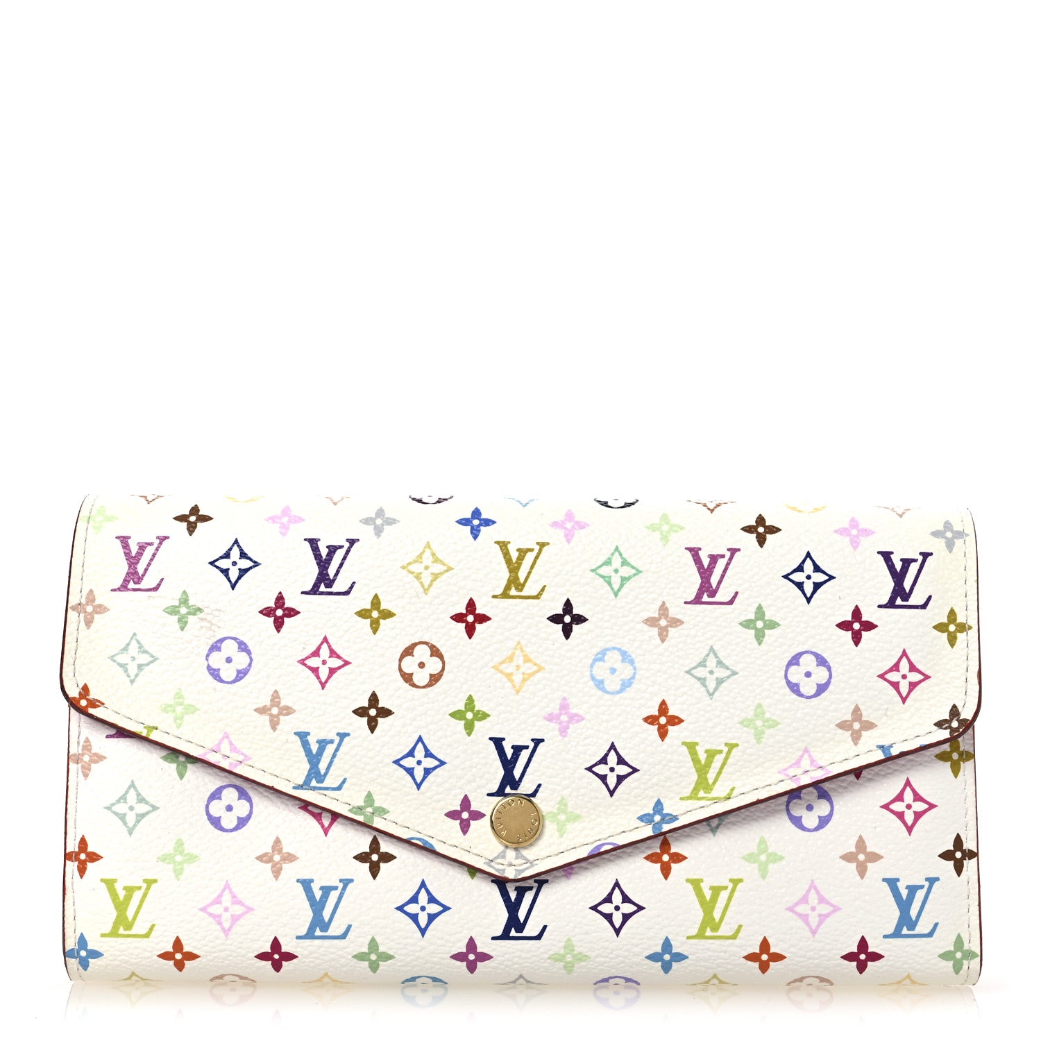 Louis Vuitton Monogram Multicolor Sarah Wallet NM White Litchi 1 of 9