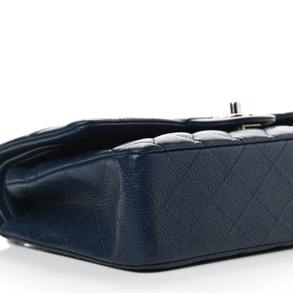 Chanel Caviar Quilted Medium Double Flap Dark Blue 9 of 11
