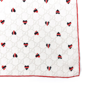 Gucci Silk Monogram Heart Square Scarf White 3 of 3