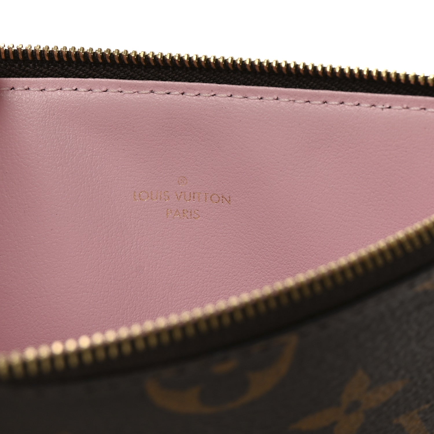 Louis Vuitton Monogram Felicie Chain Wallet Zippered Insert Pink 6 of 6