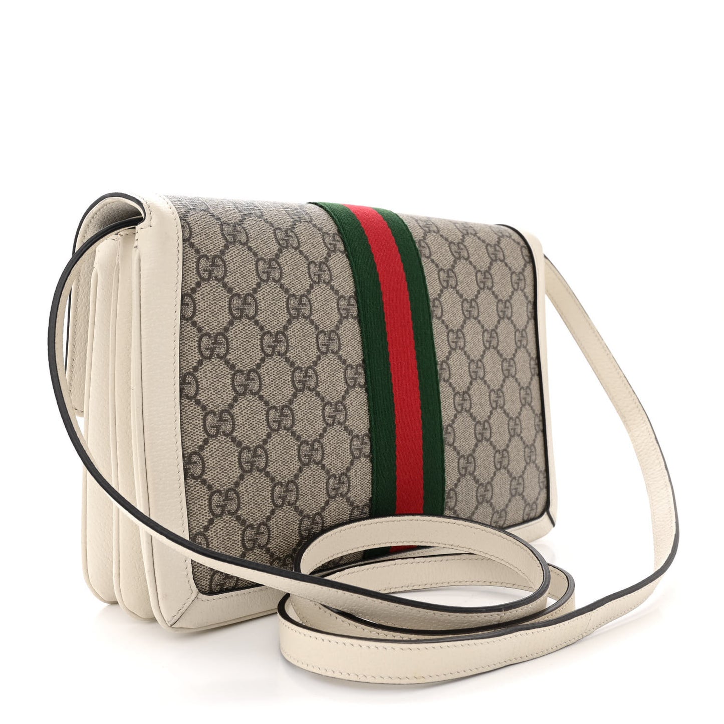 GG Supreme Monogram Medium Queen Margaret Shoulder Bag Mystic White