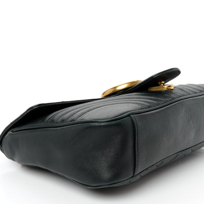 Gucci Calfskin Matelasse Medium GG Marmont Shoulder Bag Black 10 of 11