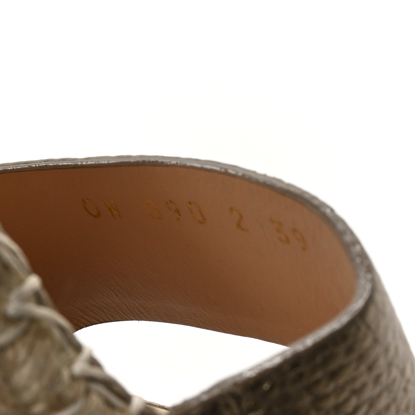 Metallic Grained Calfskin Rockstud Crisscross Ankle Strap Espadrille Wedge Sandals 39 Skin Natural