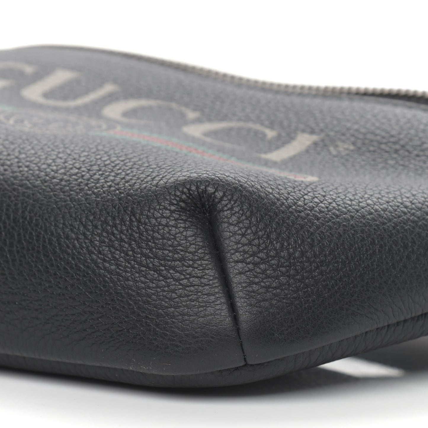 Grained Calfskin Small Logo Belt Bag Black