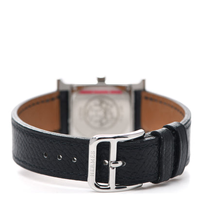 Hermes Stainless Steel Epsom 21mm Heure H Hour Quartz Watch Noir 5 of 8