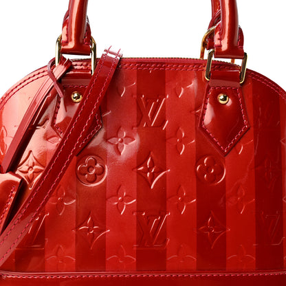Louis Vuitton Vernis Rayures Alma BB Pomme D'Amour 7 of 9