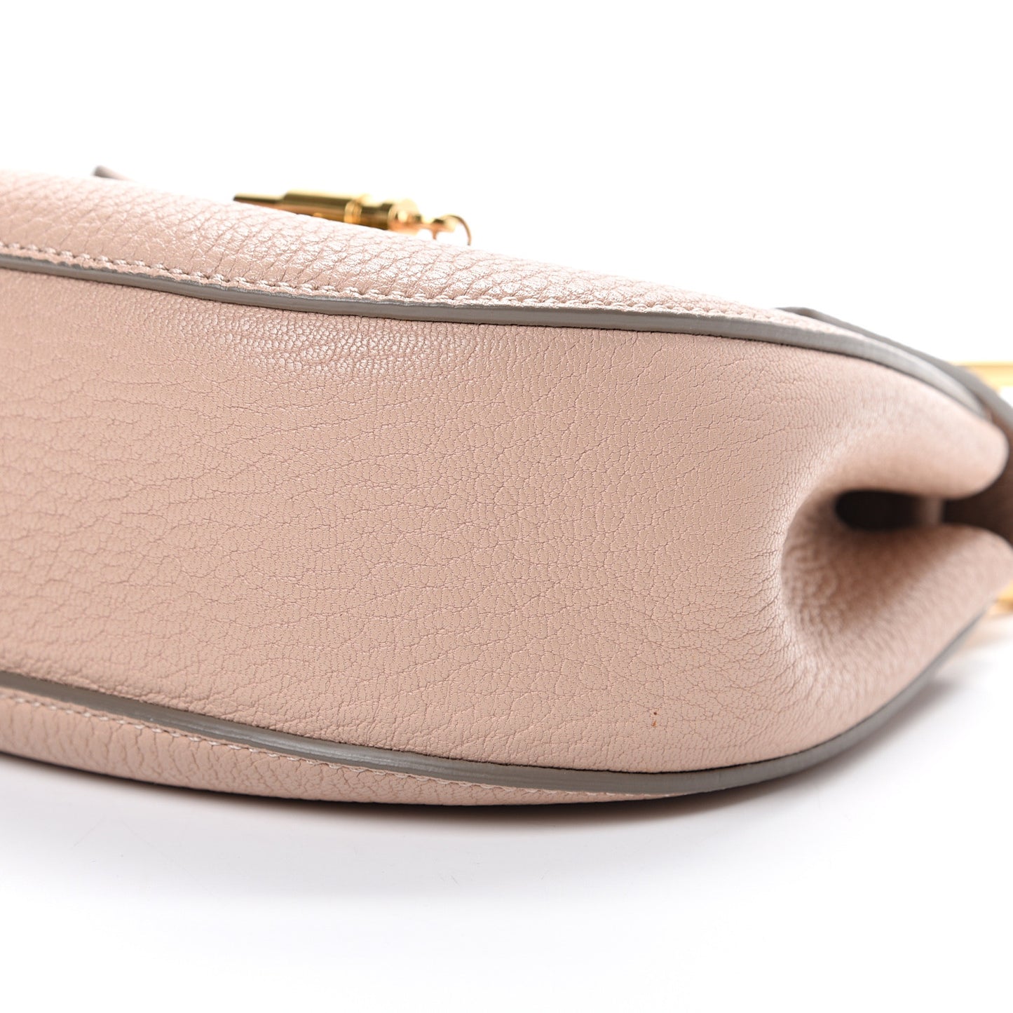 Grained Lambskin Mini Drew Shoulder Bag Cement Pink