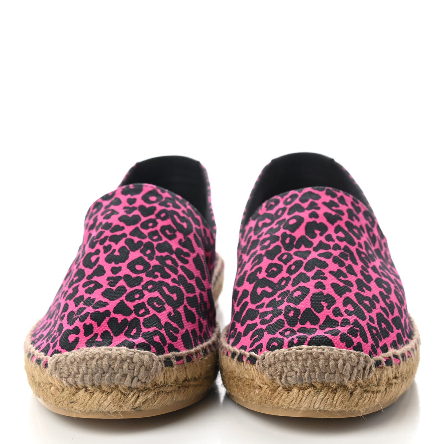 Canvas Leopard Print Espadrilles 39.5 Fushia Black