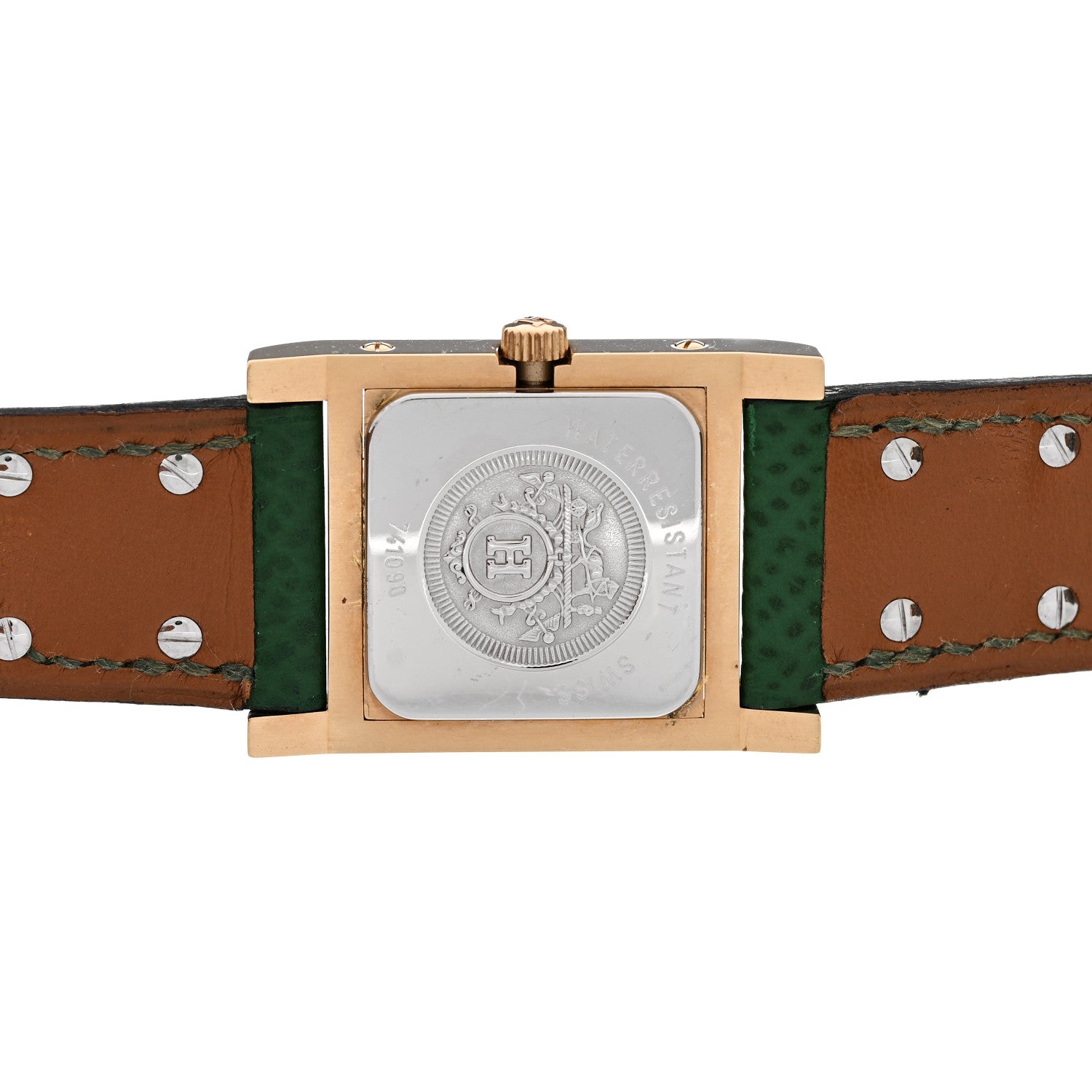 Hermes Stainless Steel Courchevel 23mm Medor Quartz Watch Vert