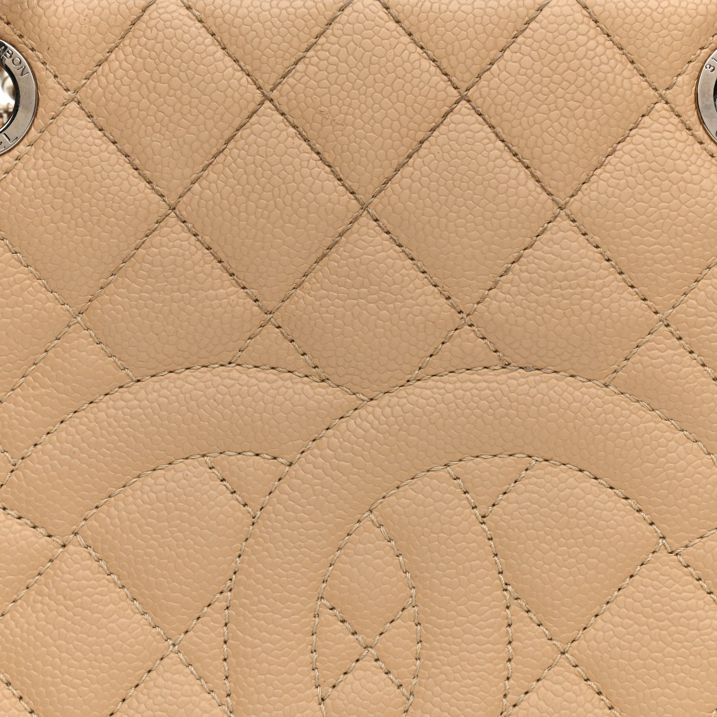 Caviar Quilted Grand Shopping Tote GST Beige