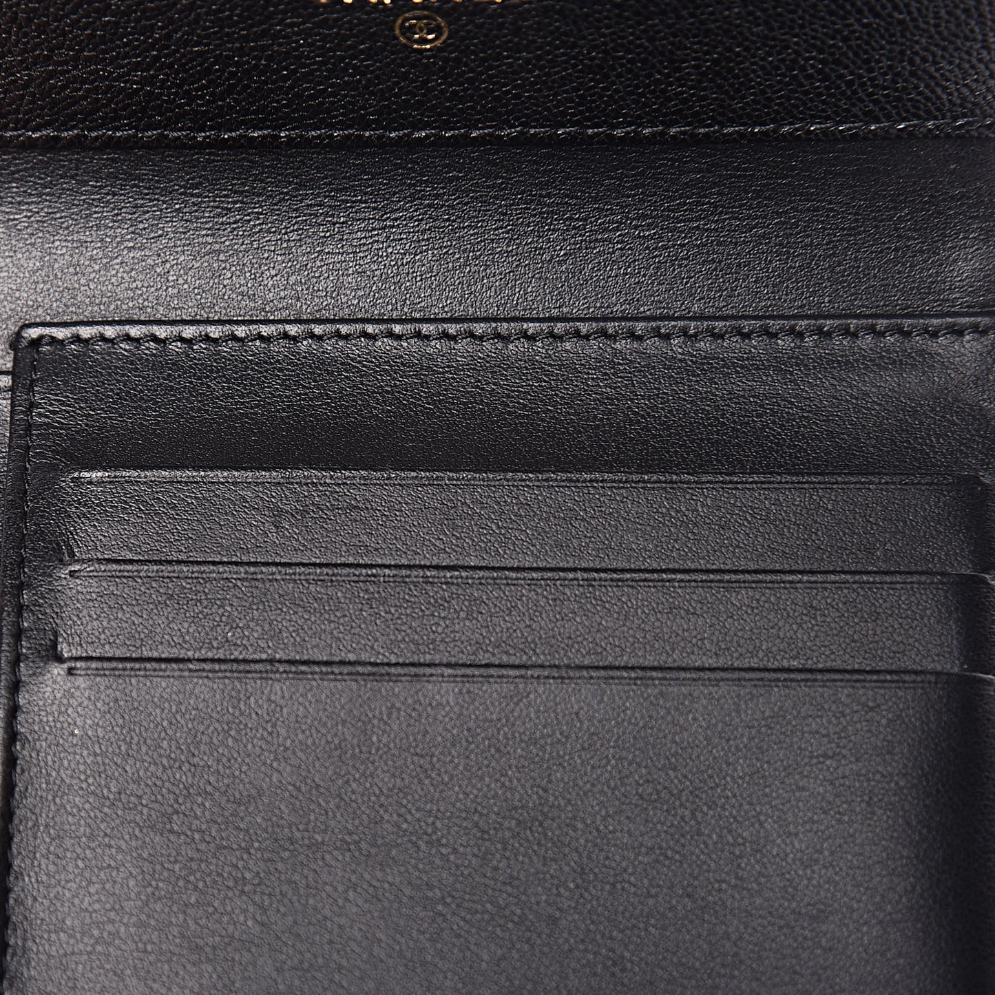 Caviar Quilted Compact Boy Wallet Black