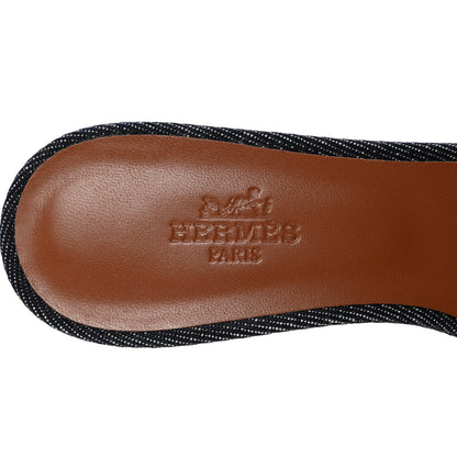 Hermes Denim Oasis Sandals 35.5 Bleu Brut 7 of 9