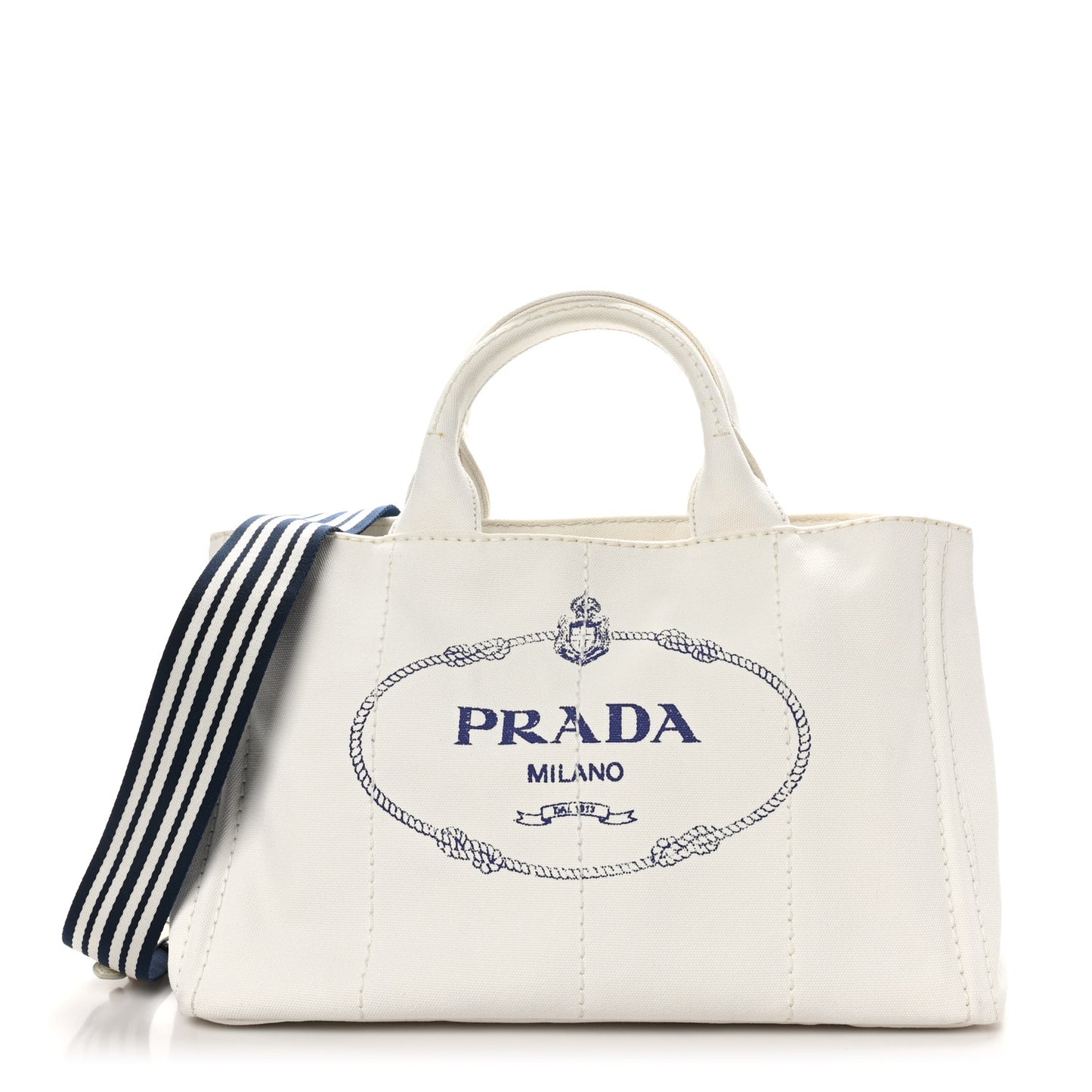 Canapa Logo Tote White Blue