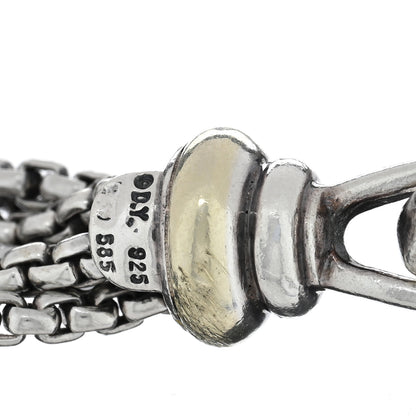 David Yurman Sterling Silver 14K Yellow Gold Six-Row Box Chain Bracelet 3 of 3