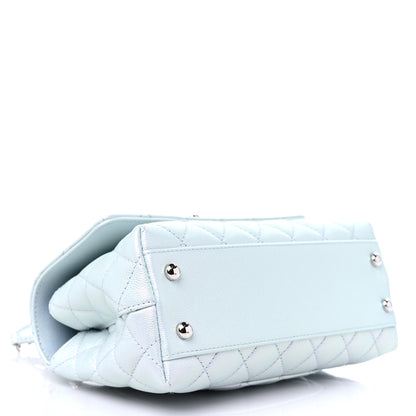 Chanel Iridescent Caviar Quilted Mini Coco Handle Flap Light Blue 4 of 9