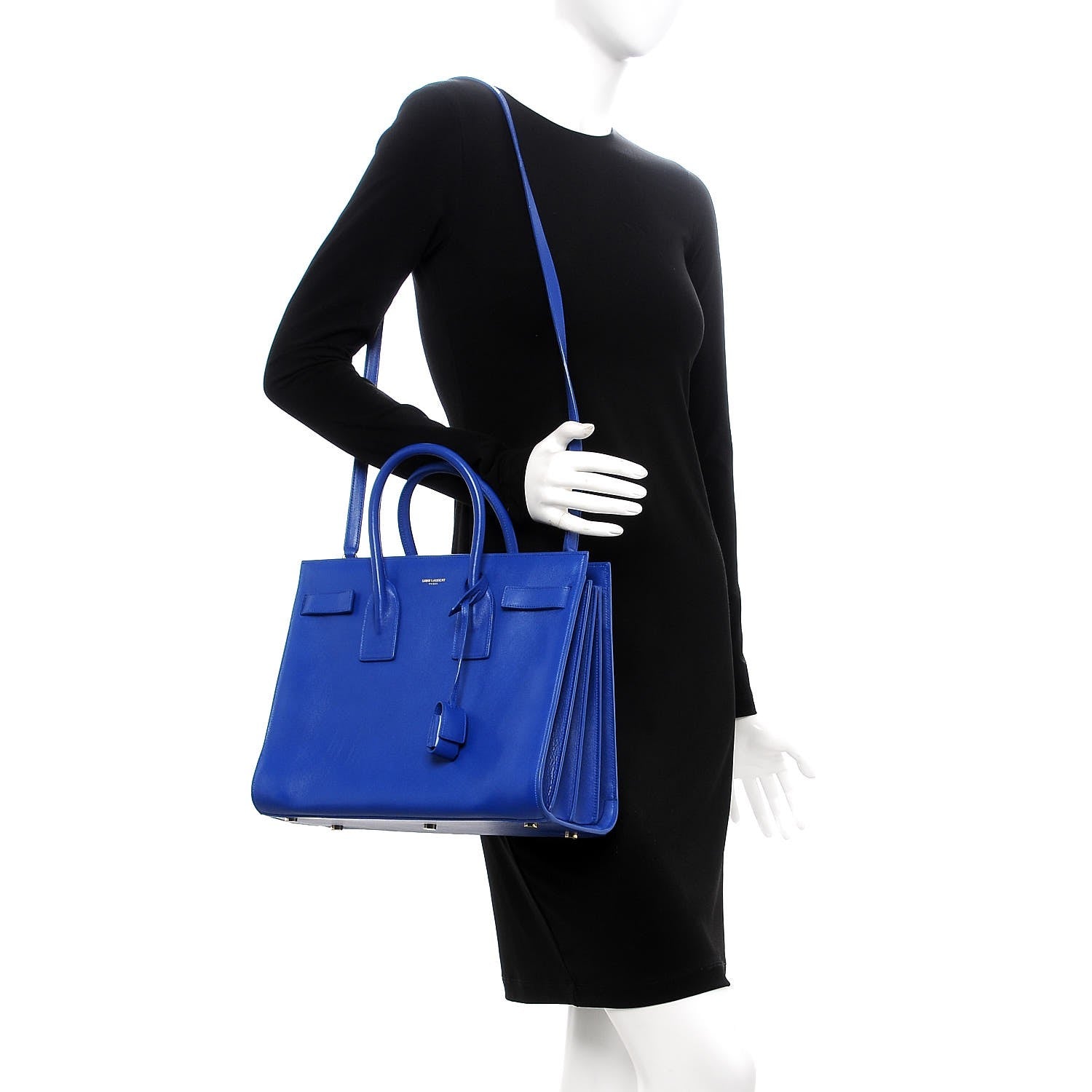 Saint Laurent Calfskin Small Sac De Jour Blue Majorelle 2 of 16