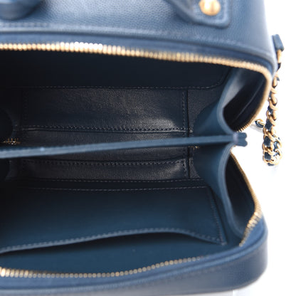 Chanel Caviar Quilted Small CC Filigree Vanity Case Dark Blue 5 of 9